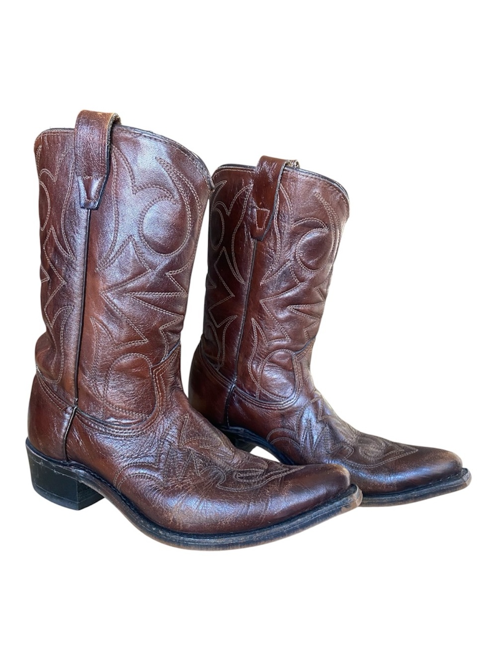 Vintage Texas USA Brown Leather Western Cowboy Boots Women’s 6D Made in USA